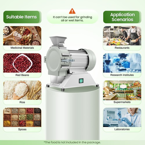 NEW Crusher Pulverizer Micro Plant Grinder Grinding Machine 110V 1400r/min - Picture 13 of 21