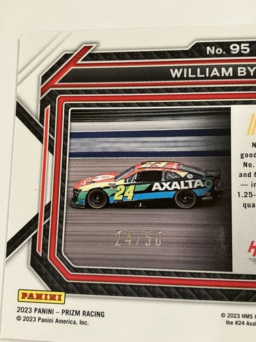 2023 prizm checkered flag William Byron 🏁HENDRICK🏁number matching 24/50 - Picture 3 of 9