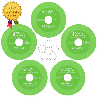 5 Pcs Glass Cutting Disc for Angle Grinder 4'' X 7/8  Glass Ceramic Diamond
