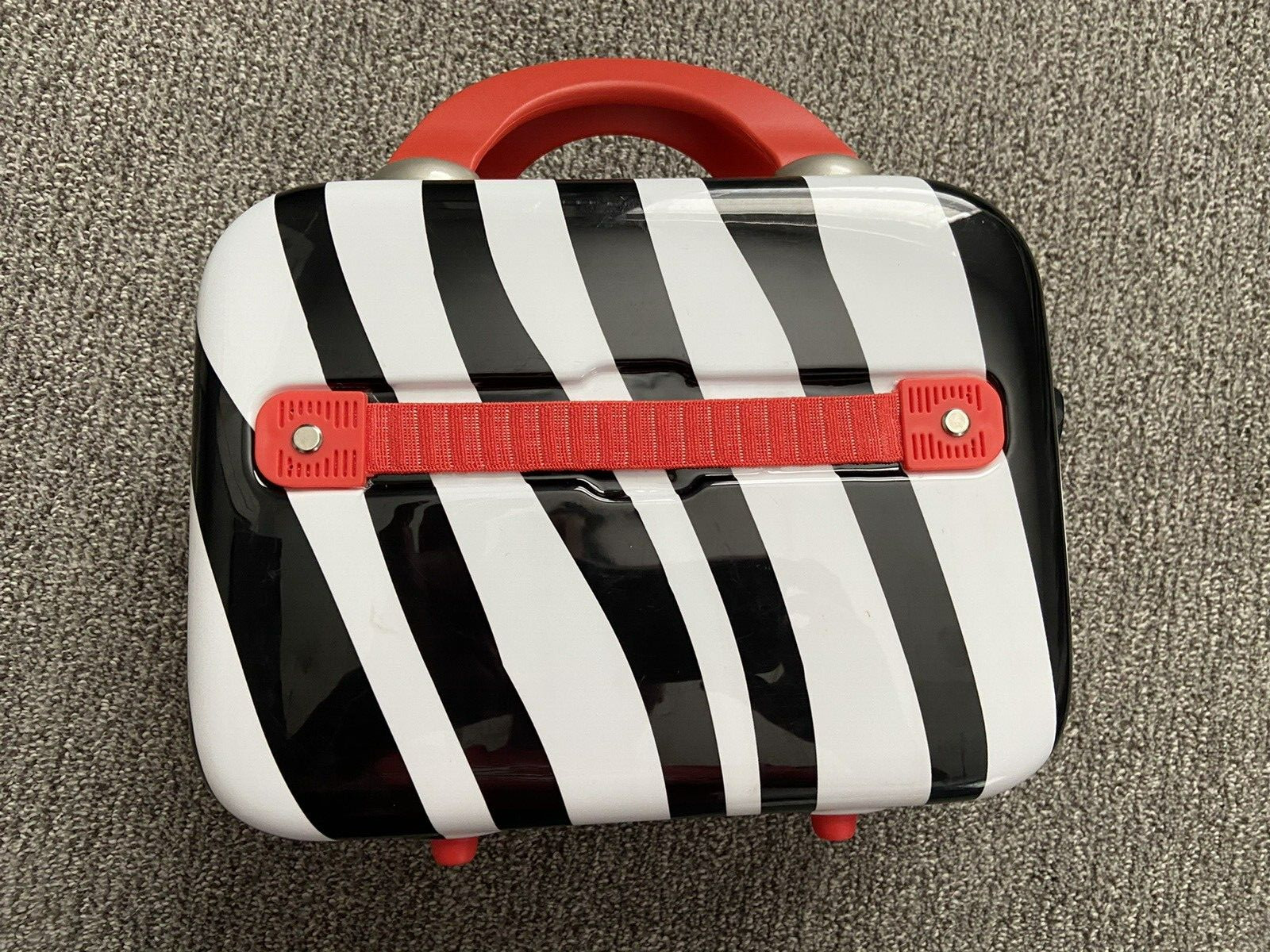 Heys Makeup Case Hard Shell Hot Zebra Animal Print Carry On Travel RARE READ