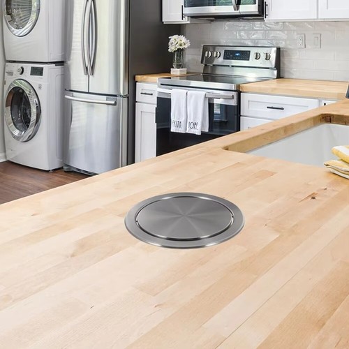 Recessed Flap Lid Cover Built-in Countertop Trash Can Lid Garbage Can - Picture 12 of 13