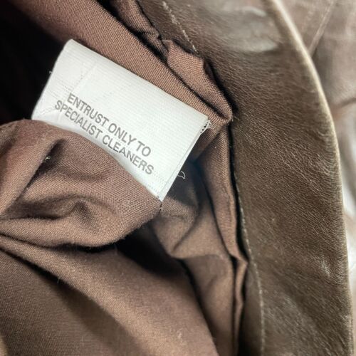 Vintage Reiss Brown Leather Jacket Mens Size UK XXL Brown Genuine Leather - Picture 7 of 8