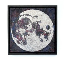 Full Moon Artwork – Chrome Lunar Wall Art Sculpture (Wax & Chrome)