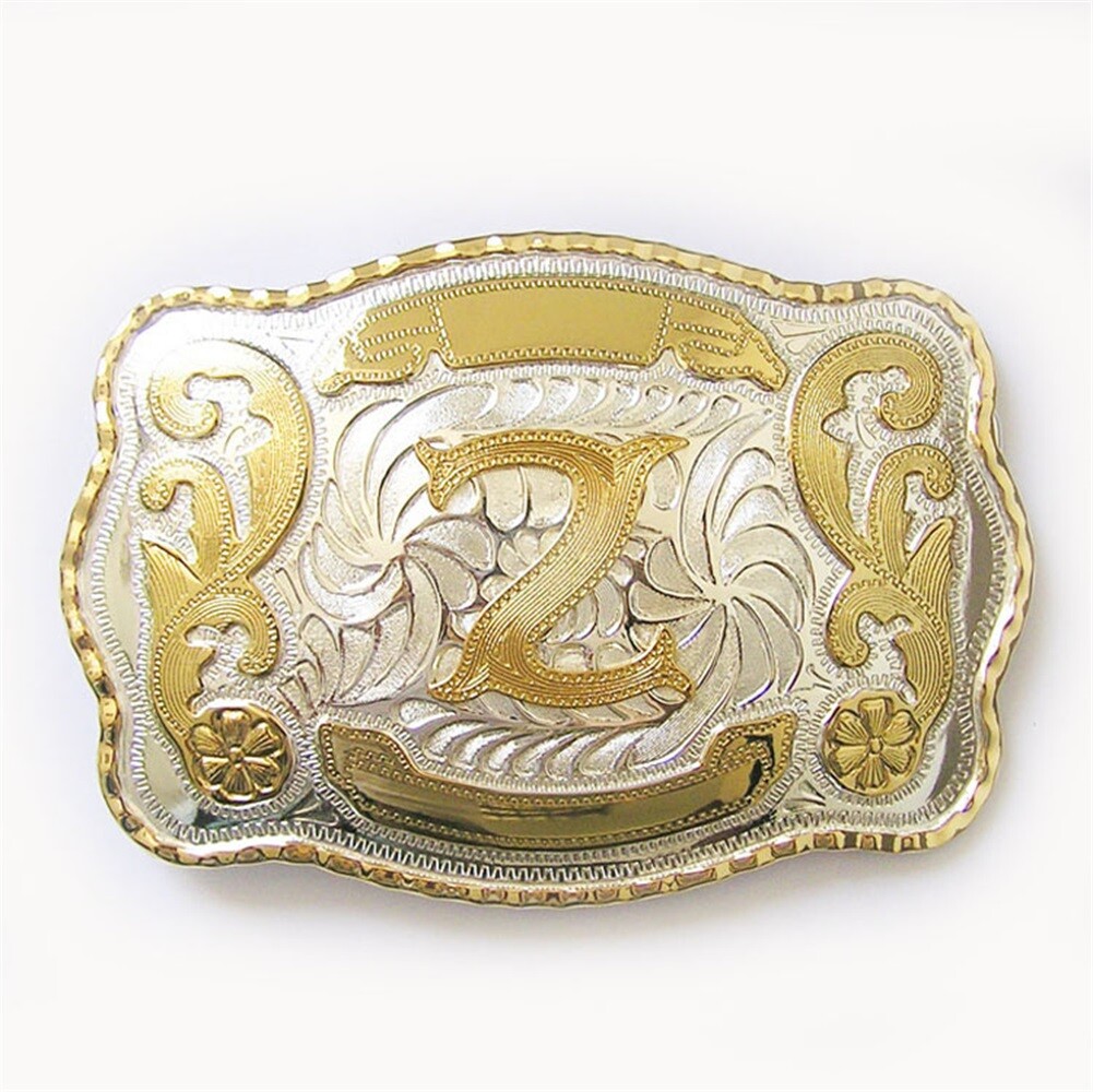 Large Size Initial Letter Z Western Cowboy Belt Buckle