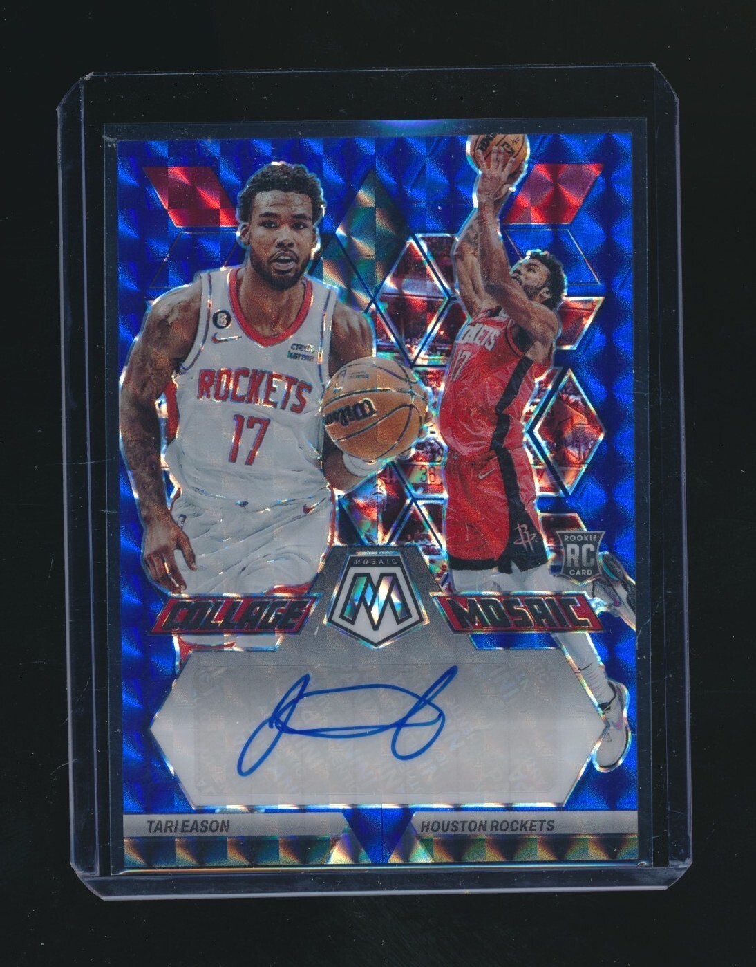 TARI EASON 2022-23 PANINI MOSAIC COLLAGE BLUE PRIZM RC AUTO PARALLEL 02/49 #EAS