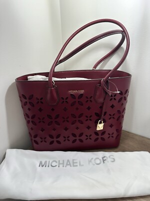 NWOT Michael KORS Mercer Large Leather Handbag Mulberry Convertible Tote Floral