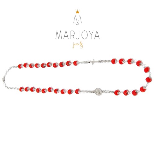 Rosario in argento 925 dorato,rosè,collana girocollo,swarovski colorati 6 mm - Imagen 69 de 113