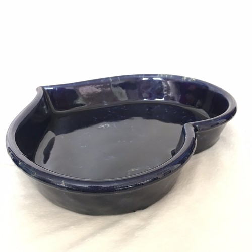 Bennington Blue Agate Spongeware HEART 12" OOAK David Gill Vtg 1951 - Picture 3 of 7
