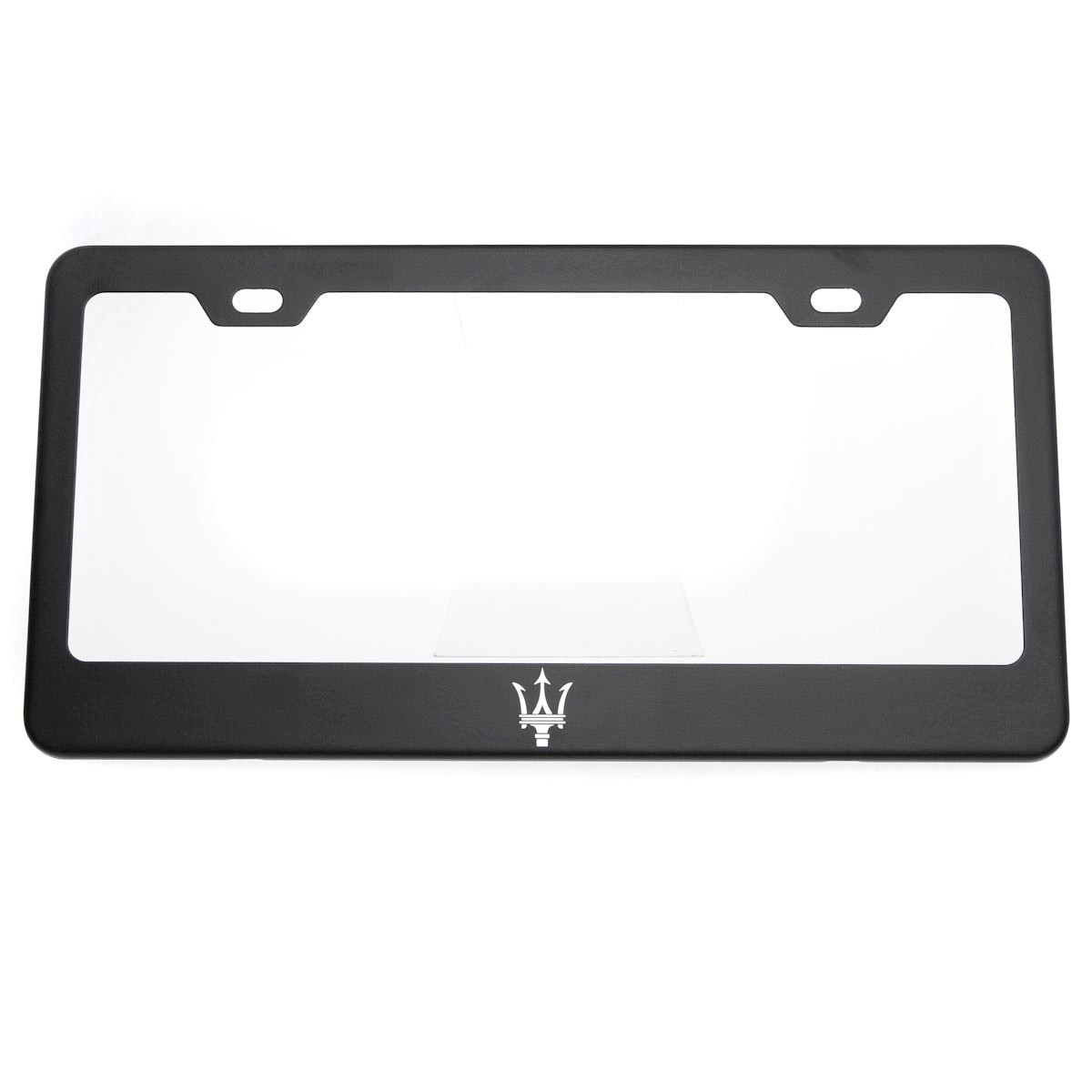 For Maserati License Plate Frame Matte Black W/Chrome Logo