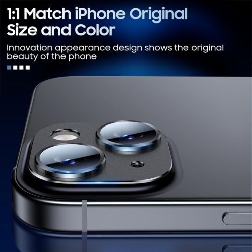 Protection d'objectif pour appareil photo en verre trempé métal pour iPhone 15/15 Plus couverture complète - Photo 14 sur 42
