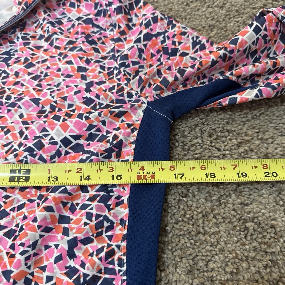 LADY HAGAN 女式 XS 粉色多彩长袖四分之一拉链 UPF 50+ 高尔夫上衣 Lux — 第 4/4 张图片