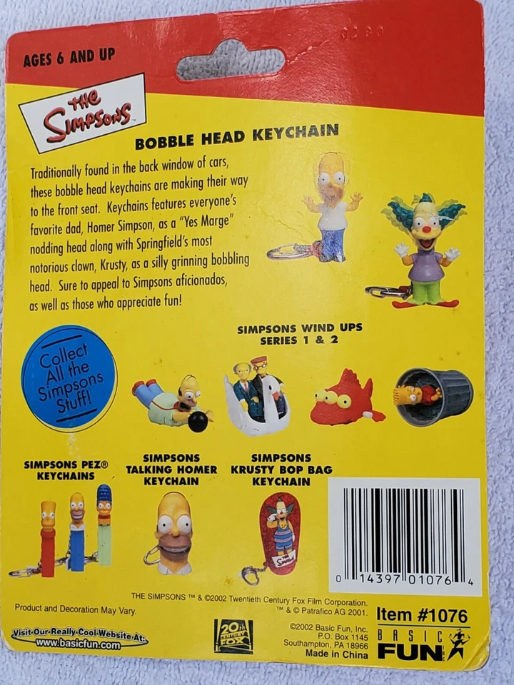 Os Simpsons HOMER SIMPSON Figura de Ação Vintage TV Desenho Animado Chaveiro Porta-Anel - Imagem 2 de 4
