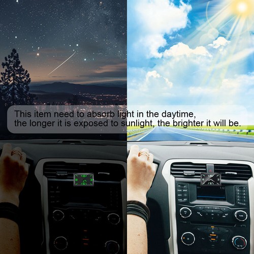 1× Car Clock Dashboard Stick On Watch Quartz Clock Luminous Interior Accessories - Picture 9 of 9