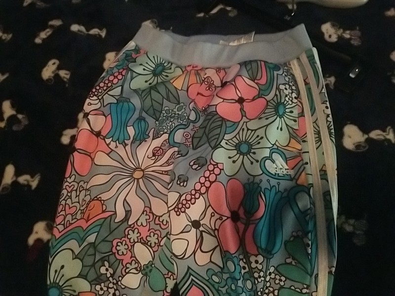 Girls Adidas Track Pants Size Medium 10/12 Floral!