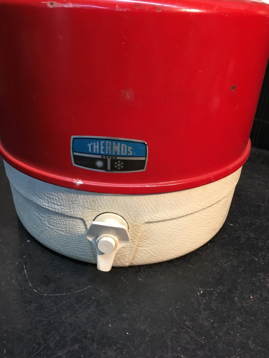 VTG Thermos Brand Picnic Jug Vintage Red/ White 1 Gallon Jug With
