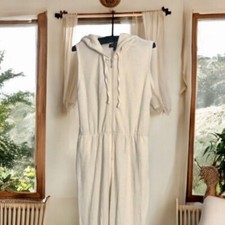 Y2K Juicy Couture Black Label Hooded Terrycloth Jumpsuit Romper Womens Small