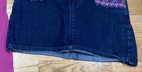 Girl's Gymboree & Gap Outfit Size 7 - Peacock Tank w/Printed Jean Skirt EUC - Picture 7 of 7
