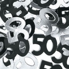 2 oz. 4 bags of 0.5 oz. Metallic 10mm BLACK  SILVER 50 Confetti