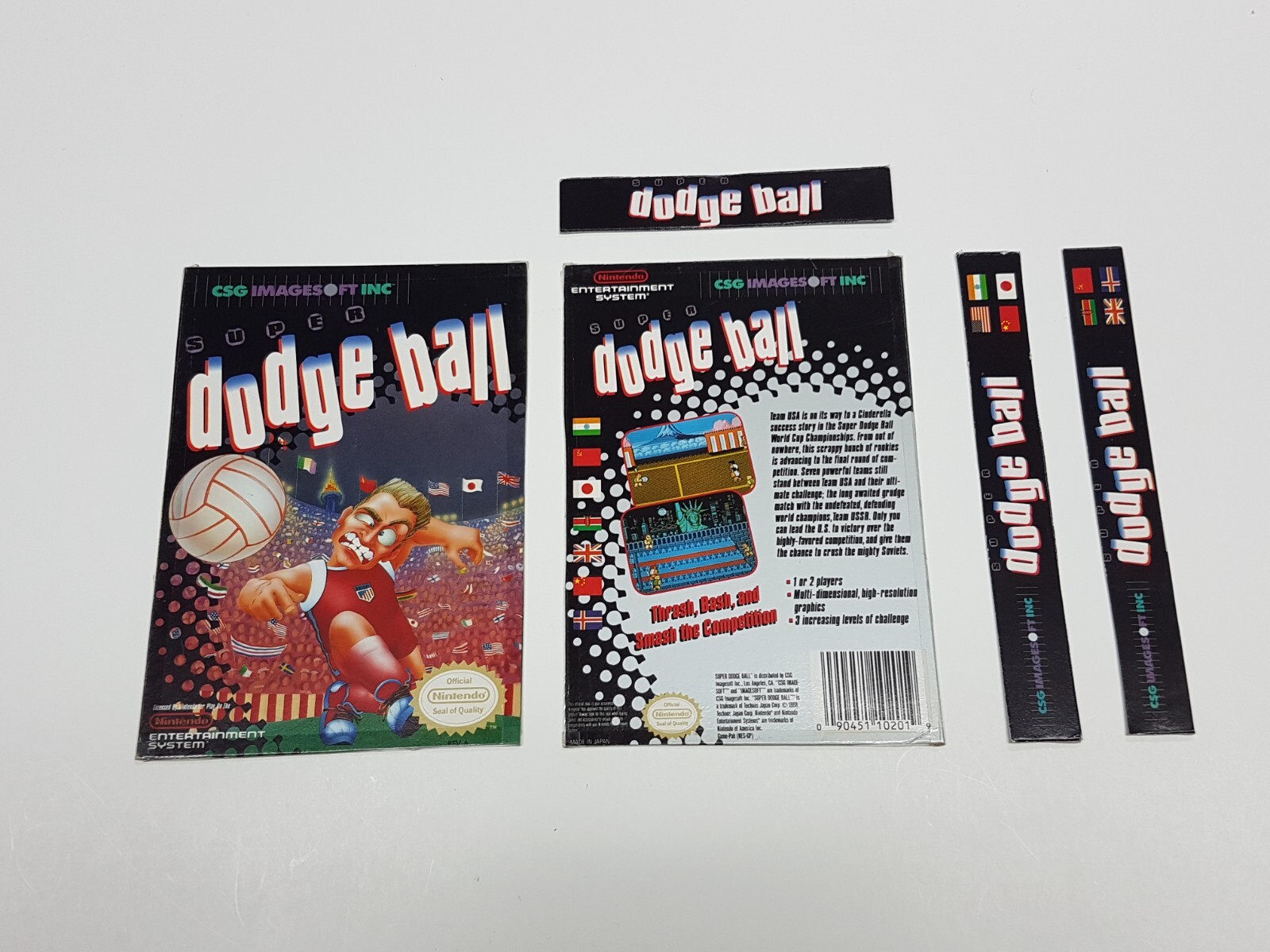 Super Dodge Ball Nintendo NES Rental Cut Box ONLY *DAMAGED