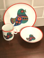 German Mid Century Kaiser Queen Crown China / Porcelain  3 Piece Breakfast Set