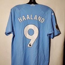 Haaland Manchester City Jersey Home Version Champions Blue Puma Men  s Medium NWT