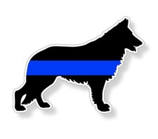 German Shepard Police K9 Dog Blue Line Gray Sticker