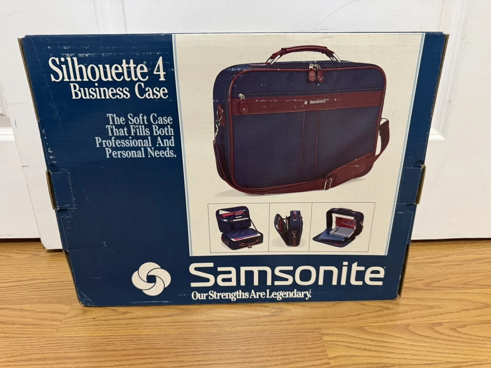 NEW 1991 SAMSONITE SILHOUETTE 4 Business NAVY Case Travel Vintage - Image 3 of 4