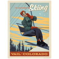 Vail Colorado I Would Rather Be Skiing Decal Peel and Stick