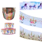 Unicorn & Glitter 2m x 22mm wide Ribbon For Birthday Cake Decoration Gift Wrap