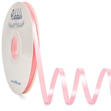 Pink Satin RibbonDouble Faced Satin 1/4 inch x Continuous 50 YardsSilver Ribb...
