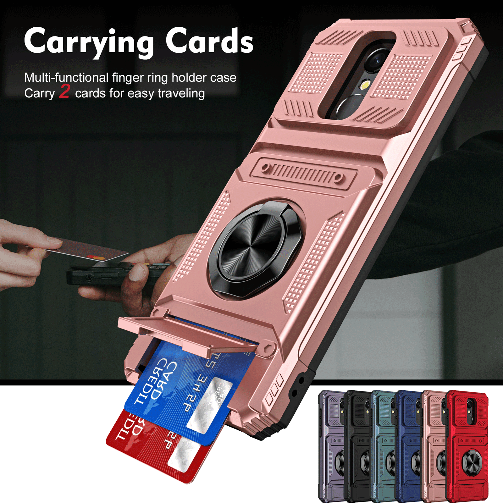 Shockproof Magnetic Card Holder Ring Stand Case for Iris Connect  