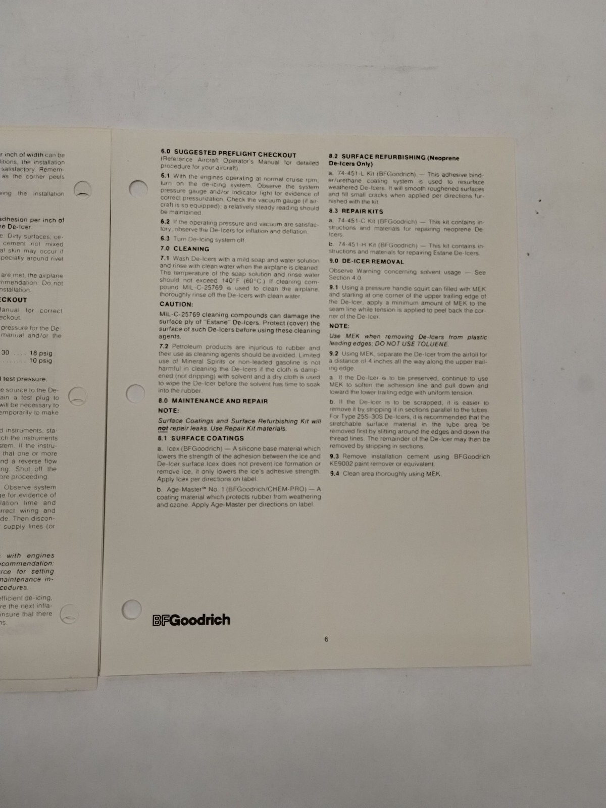 BF Goodrich Pneumatic De-Icers Supplementary Maintenance Operations-Copy