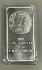 10 oz. Silver Silvertowne Buffalo Bar .999 Fine Silver