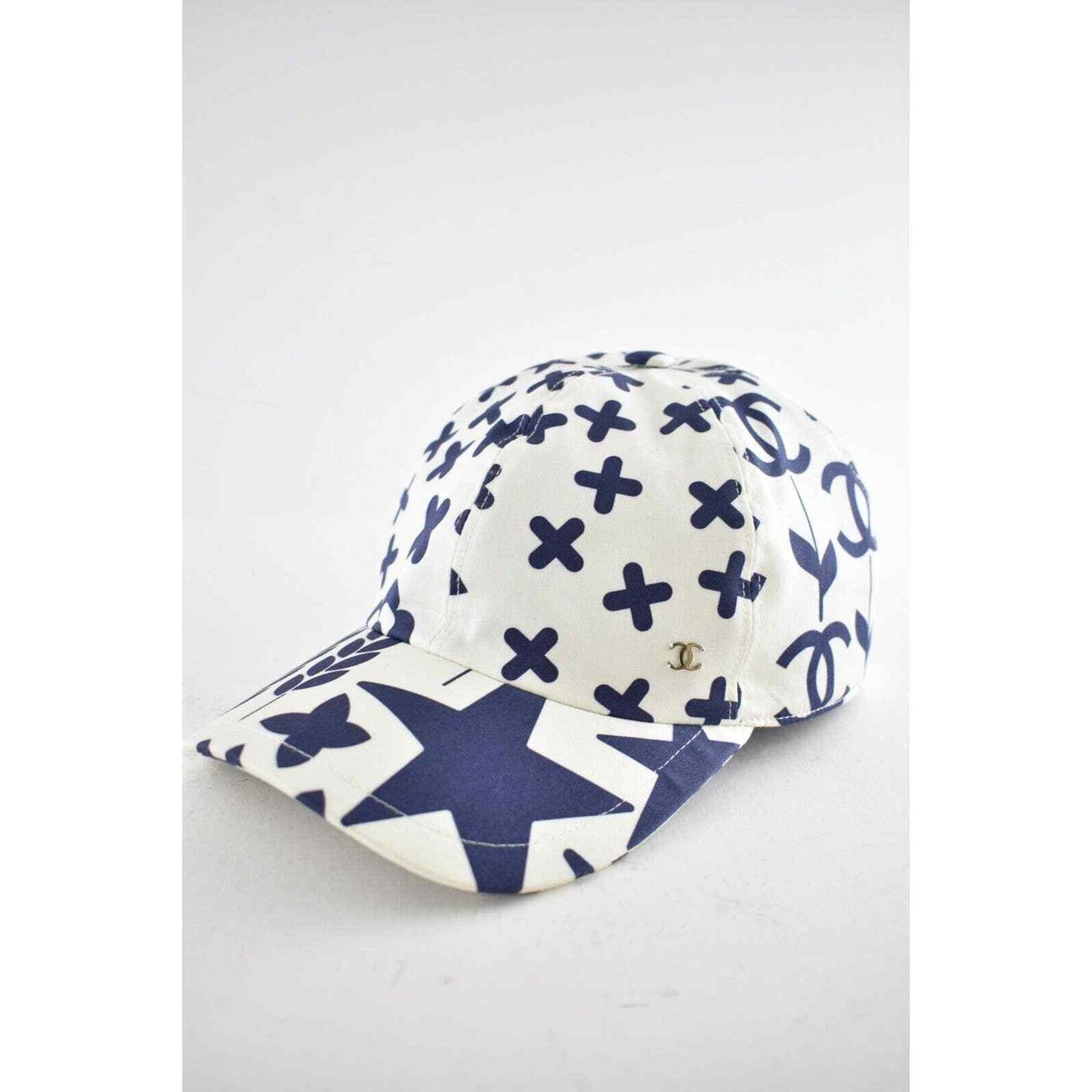 CHANEL Sports CC CC Mark logo hat cap baseball cap cotton Navy/Red C.C Brand Two Tone Canvas Trucker Cap - Snapback Baseball  main image 3