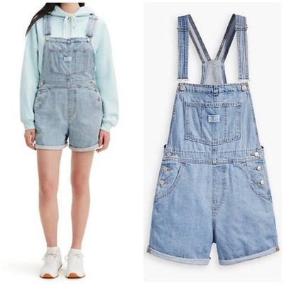 levi denim short overalls