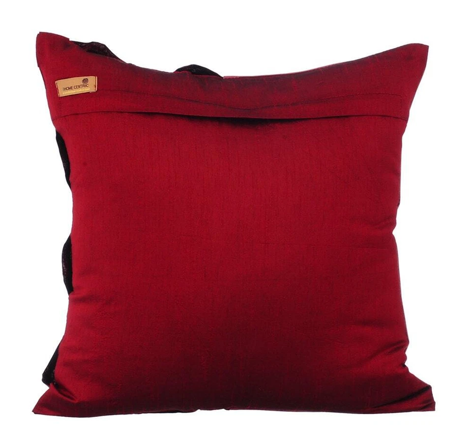 Funda Almohada Cuadrada Decorativa Roja 16"x16", Decoración Habitación Seda - Rojo N Medio Foto 3 de 3