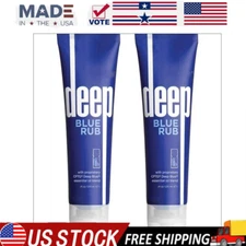 2 Pack  Deep Blue Rub Topical Cream New Sealed 4oz Rub Body Cream Free Shipping
