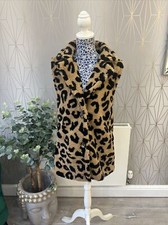 Frank Usher Leopard Cosy Feel Fabric Gilet Body Warmer New Small/ Medium