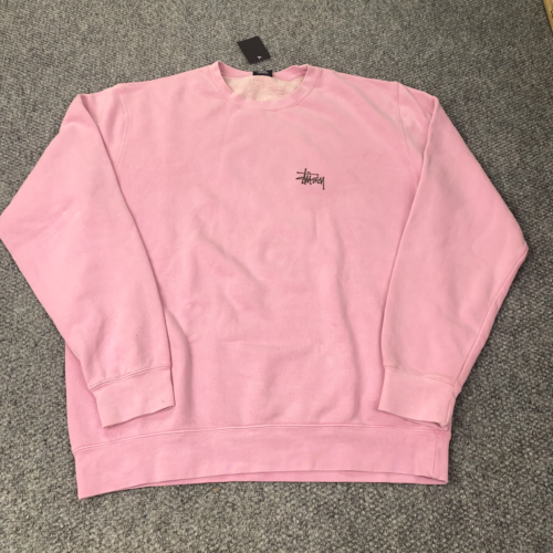 Stussy Basic Crew Mens XL Pink Sweatshirt  NWT - Picture 1 of 8