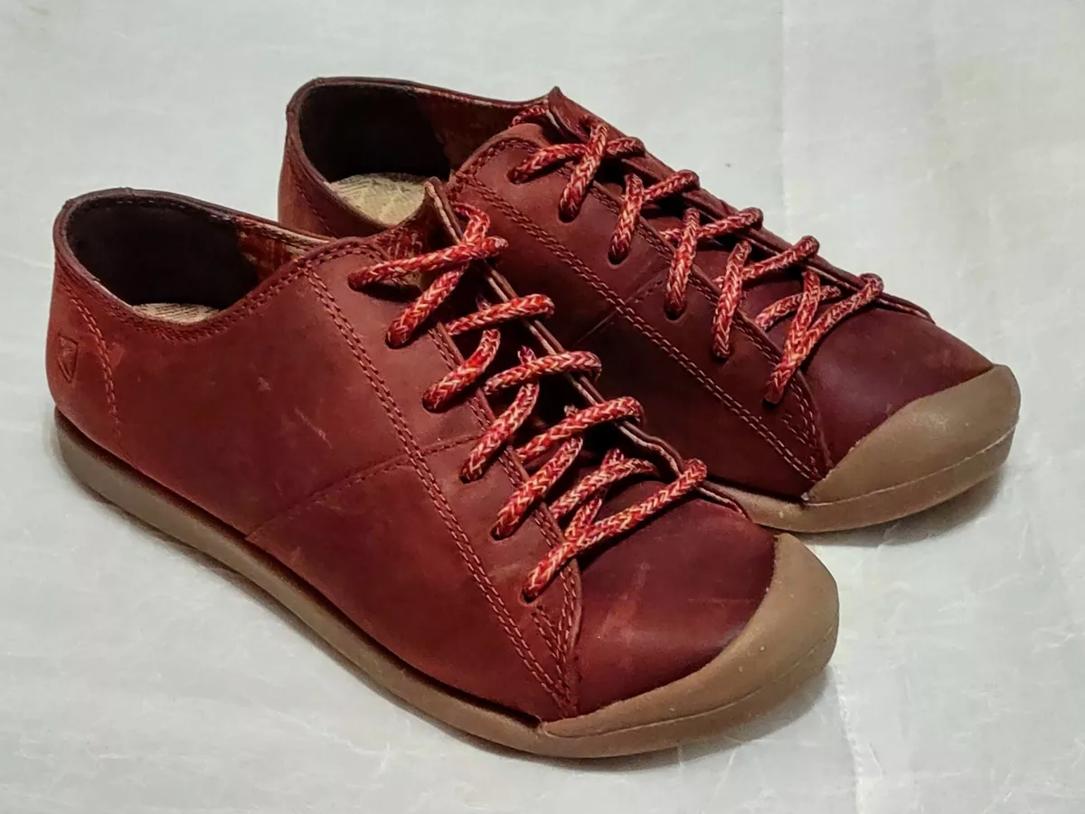 Keen Shoes Women 5 Fire Red Sienna Oxford Lace Up Leather Sneaker Hiking 1019584