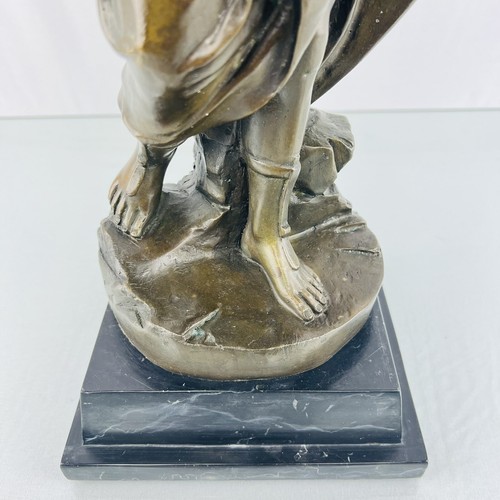 "Scultura statua romana bronzo Giulio Cesare con base in marmo - 7,25 x 21,5" - Foto 5 di 12