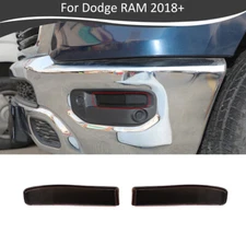 2x Front Fog Light Cover Trim Fog Lamp Bezels For Dodge RAM 1500 2018+ Blackened