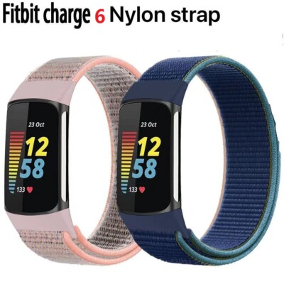 Sport Nylon Watch Band Loop Strap Wristband Bracelet For Fitbit Charge 6