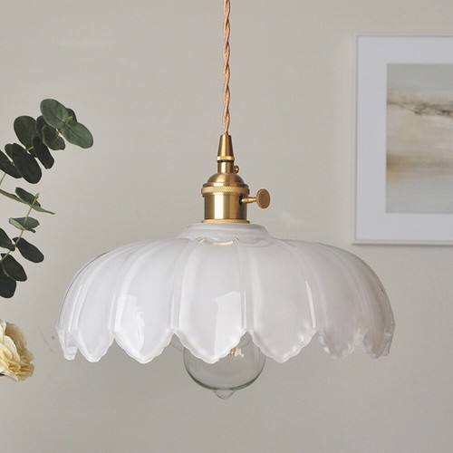 French Island Hanging Light Flower Shape Glass Mini Chandelier Lamp for Kitchen - Picture 13 of 26