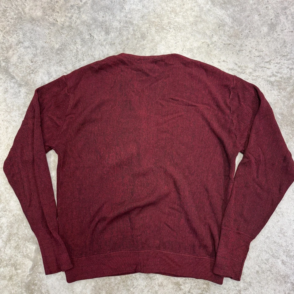 Suéter Vintage Cypress Links Para Hombre’s L Cárdigan Botón Delantero Tejido Borgoña Cobain Foto 4 de 4