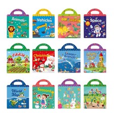 Reusable Sticker Book Kids Travel Quiet Book Activity Toy Choose Theme (13)