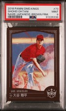2018 DIAMOND KINGS NAME IN JPN-BROWN FRAME SHOHEI OHTANI ROOKIE RC 7/49 PSA 9