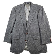 Polo Ralph Lauren Tweed Blazer Mens 40S Grey Herringbone University Club VTG USA