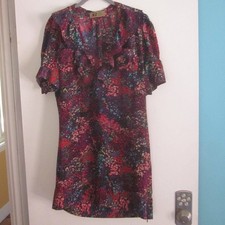 KZ_K Studio Womens Silk Ruffle Shirt Dress L Convertible Zipper Hem Made in USA