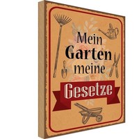 Holzschild 18X12 Cm Mein Garten Meine Gesetze Geschenk Deko Geschenk Holz Schild